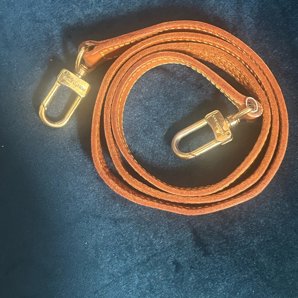 Louis Vuitton Tan Leather Strap with Gold Clasps